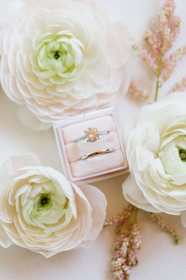 blush box with engagement ring
